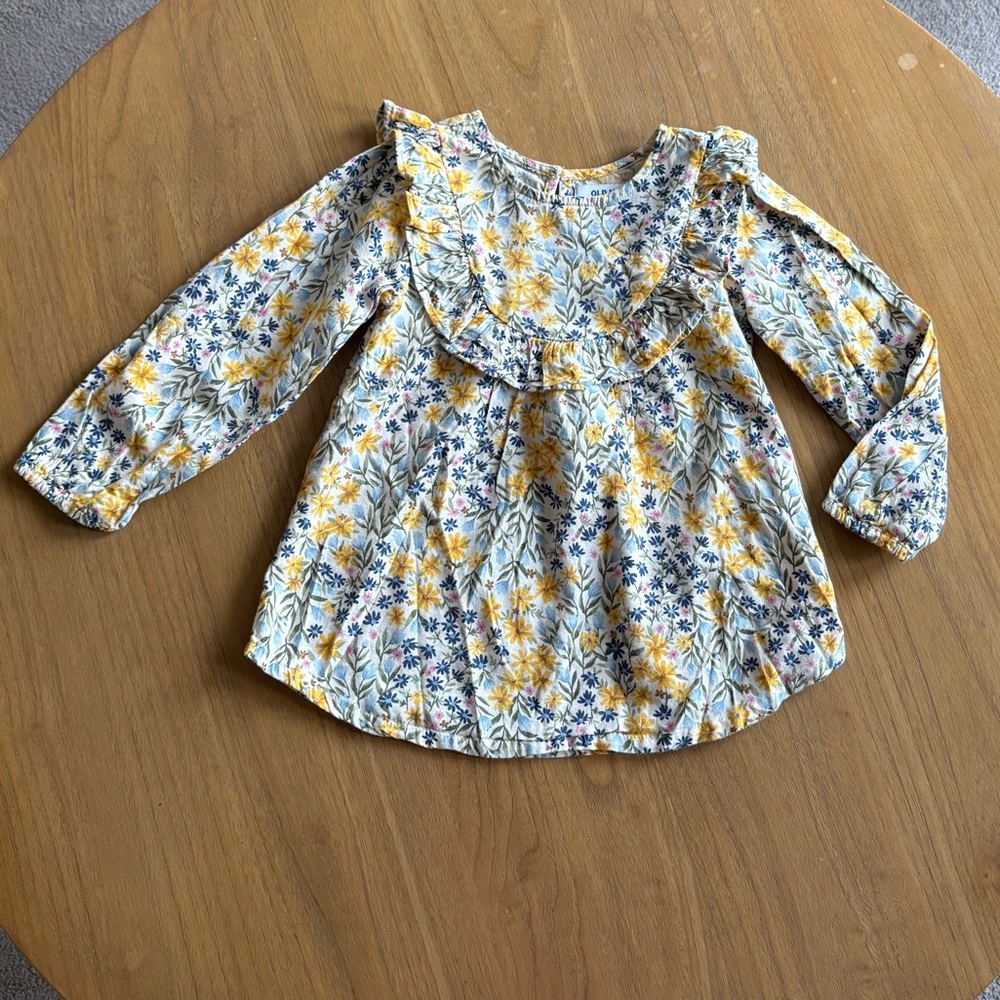 Old Navy Floral Long Sleeve Kids Top